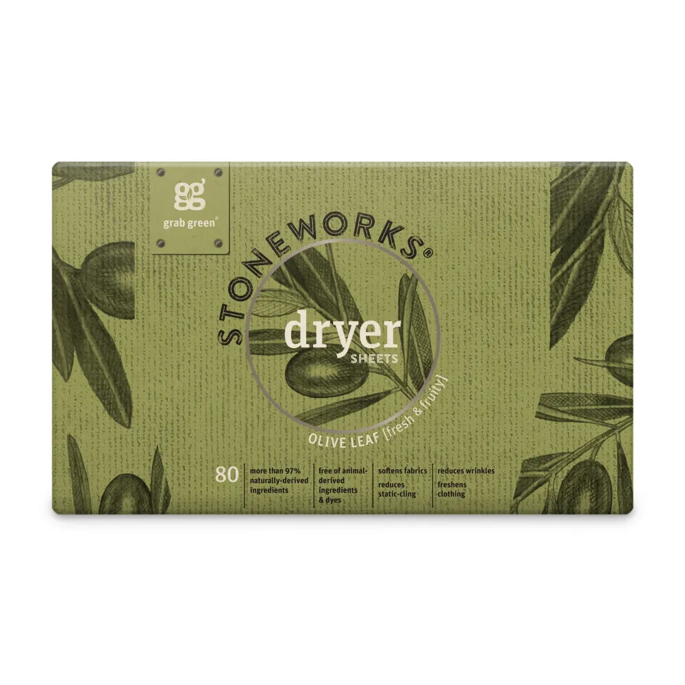 Stoneworks Dryer Sheets - Olive Leaf grab green