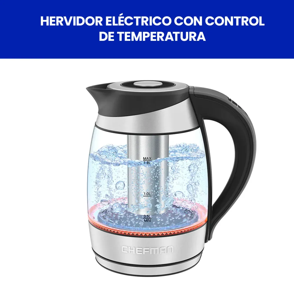 Chefman - Hervidor Eléctrico con infusor de té, 1.7 L Chefman Migration