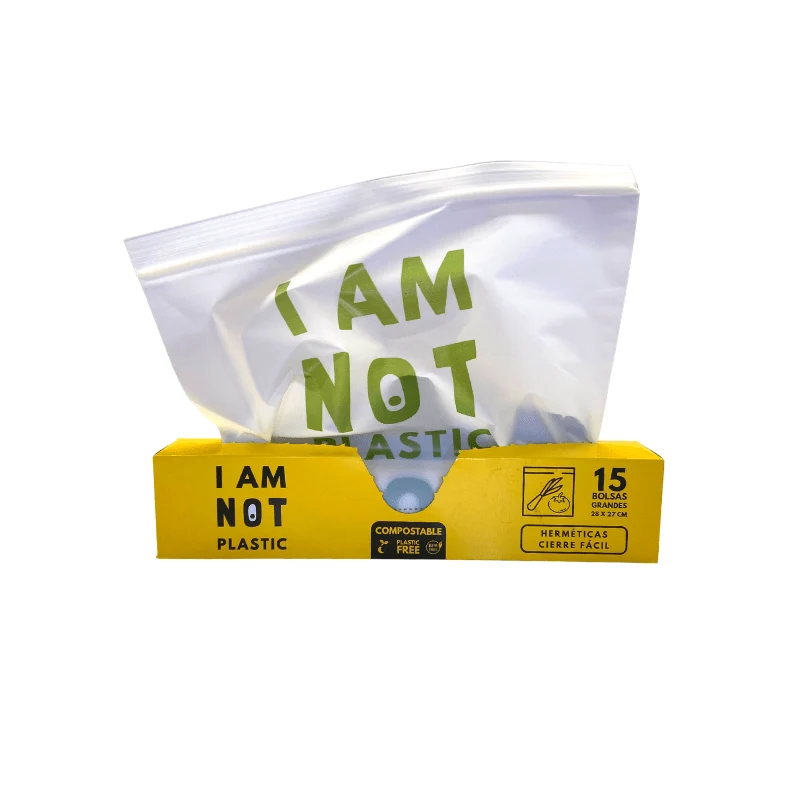 Bolsas Herméticas compostable Tamaño Grande I Am Not Plastic