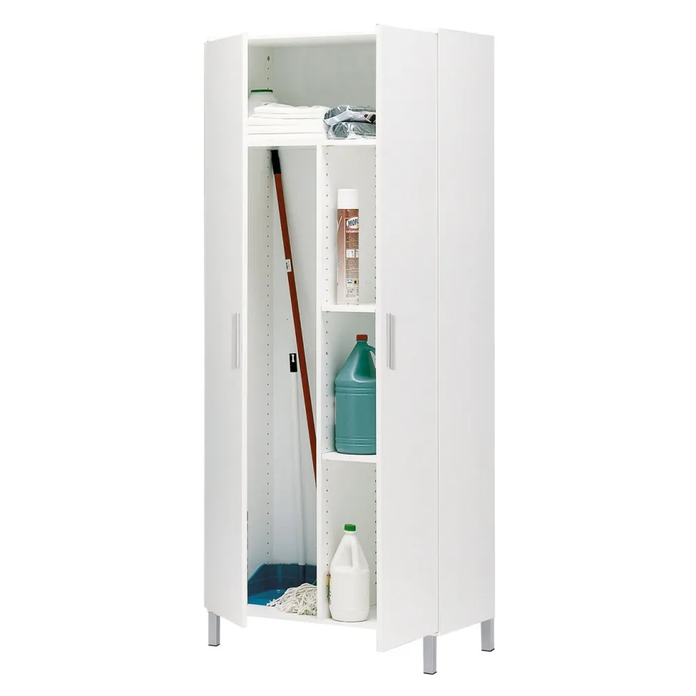 Armario escobero multiusos dos puertas color blanco