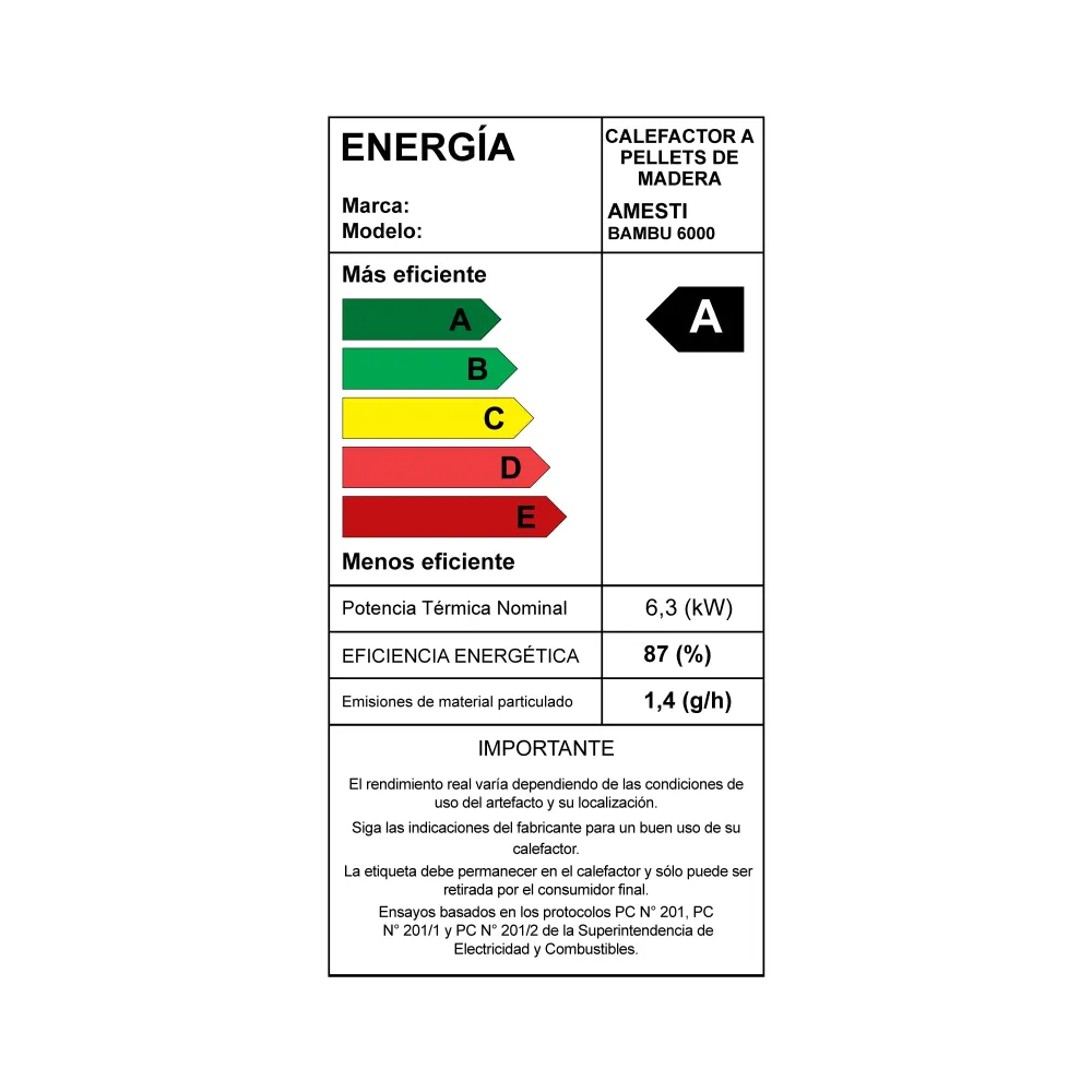 Estufa pellet Bambu 6000 Negro