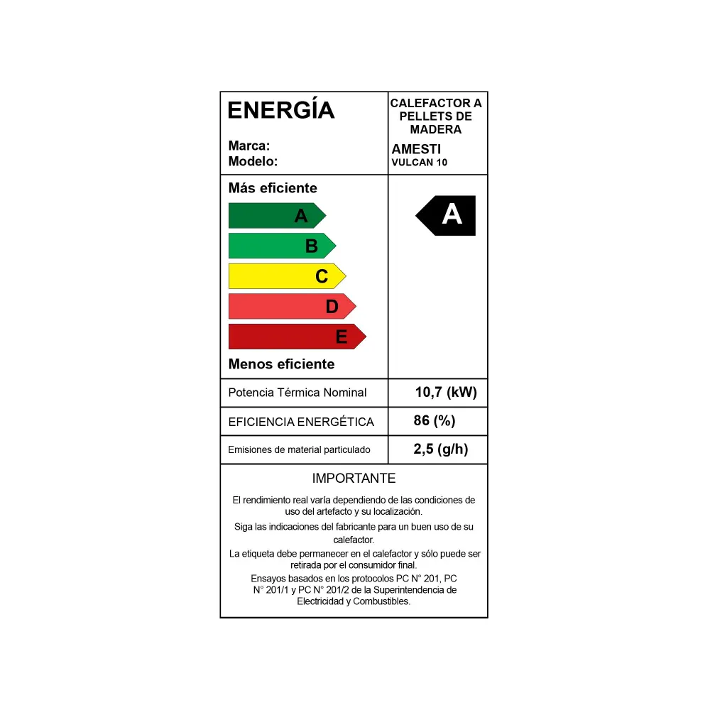 Estufa pellet Vulcan 10 Negro