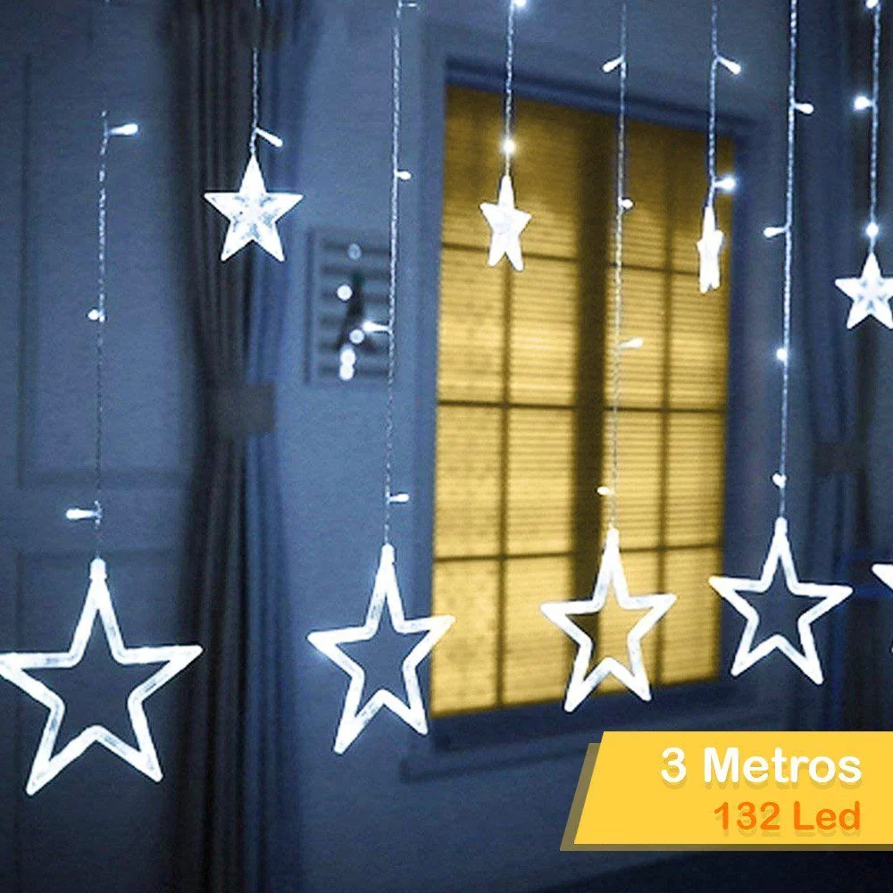 Extensión Luces Led Estrella X3 Metros Luz Navidad Blanco 2091