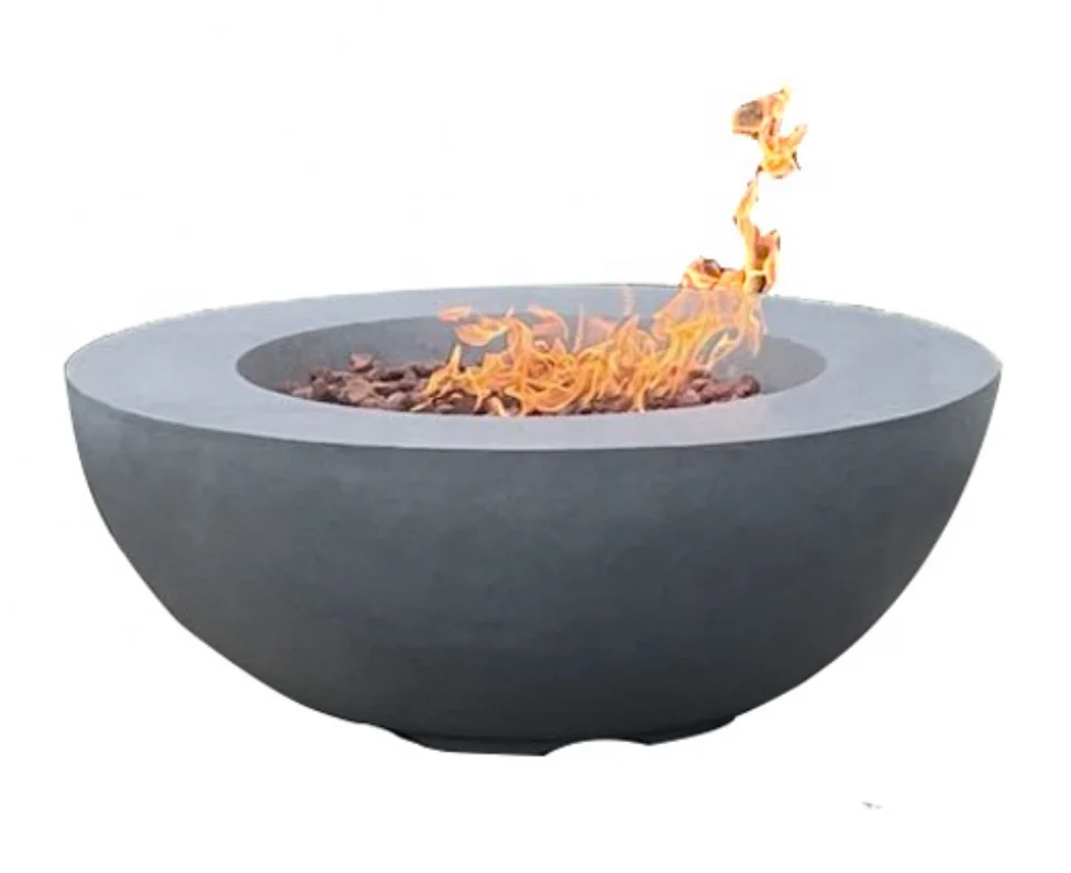CharcMe Round Gas Fire Pit Table, Shade Grey