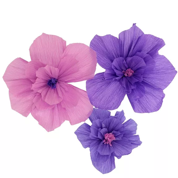 Decoración de fiesta - Juego de flores - Posh Purple - 3 piezas Folat