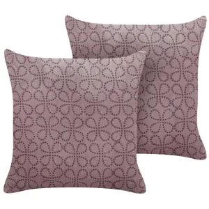 Ajuste Universal Conjunto de 2 cojines de terciopelo rosa 45 x 45 cm LARKSPUR