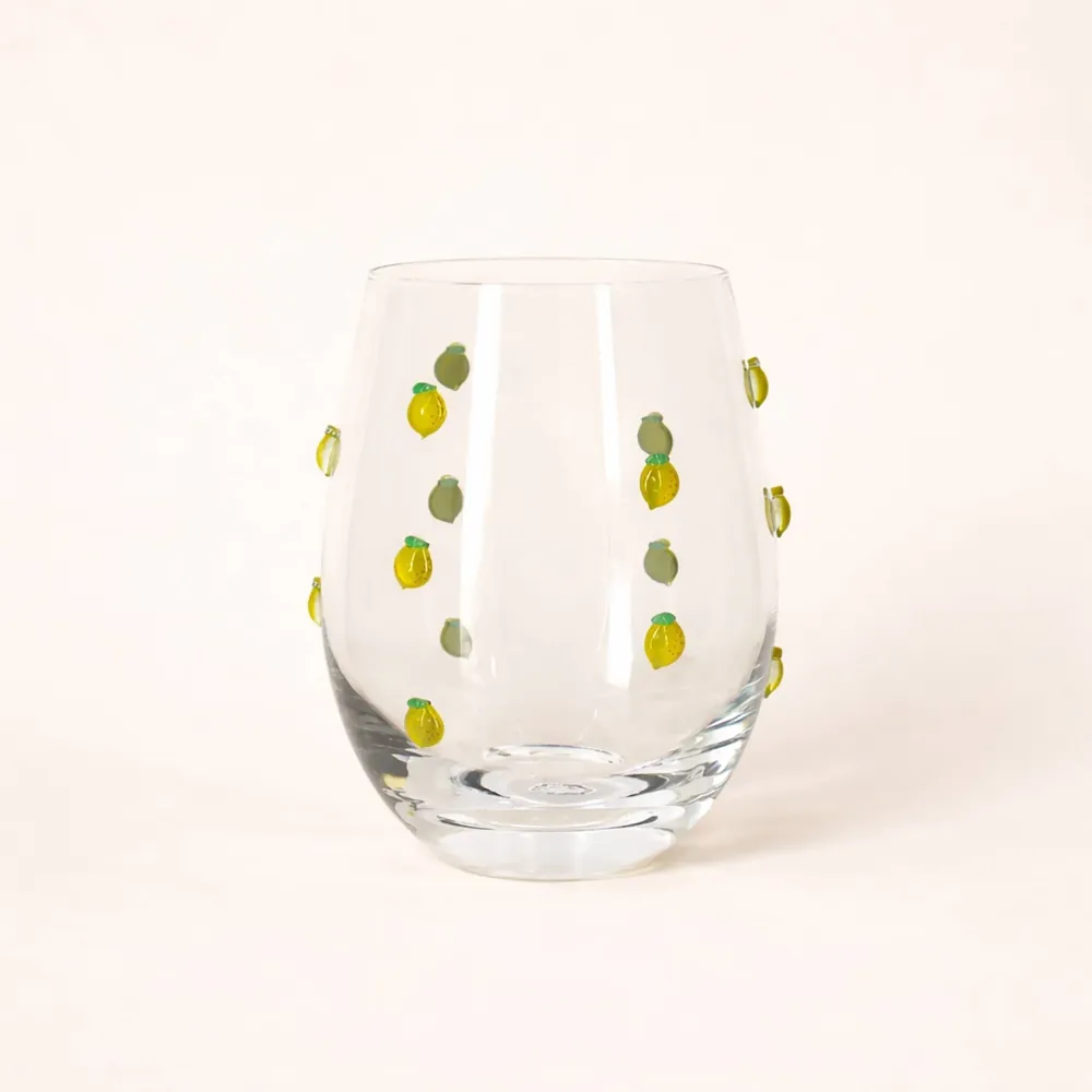 Lemon Dot Water Glasses, Set 4 Novastyl