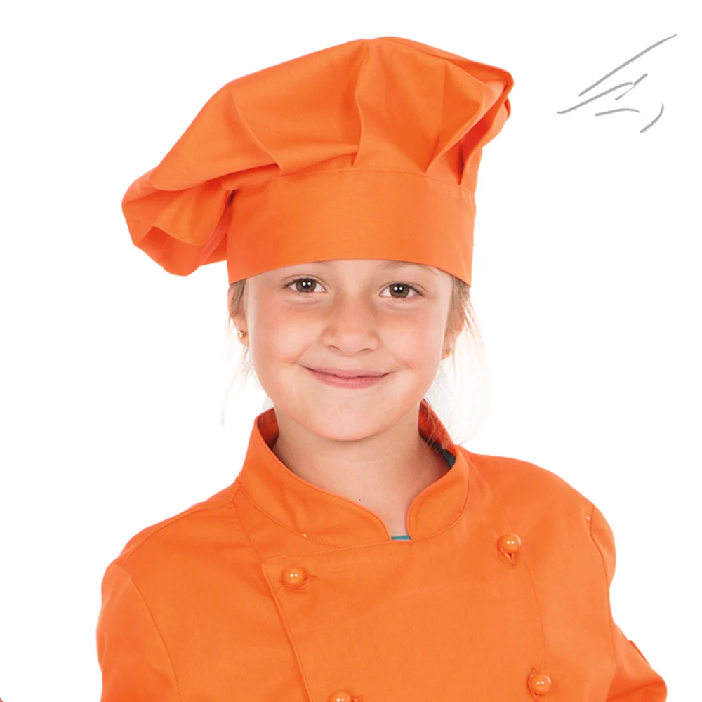 Gorro Gran Chef Para Niño o Niñ Ajustable Naranja Talla