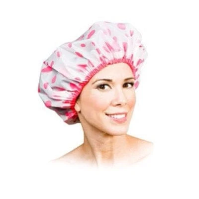 Gorro de ducha de vinilo Bath Mate extragrande Rosa Betty Dain