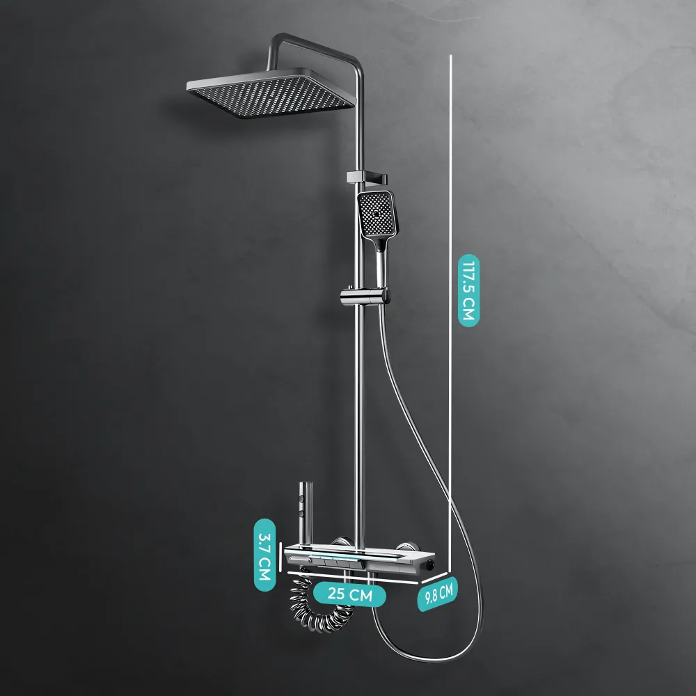 Set de Ducha de Lujo con Control de Temperatura y Iluminación LED