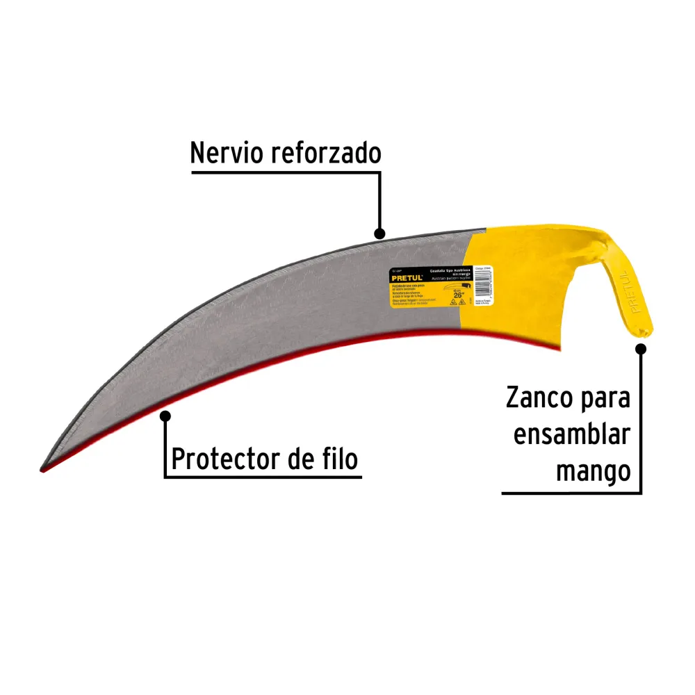 Guadañ tipo austriaca de 26' sin mango, Pretul 27040 GT-26P