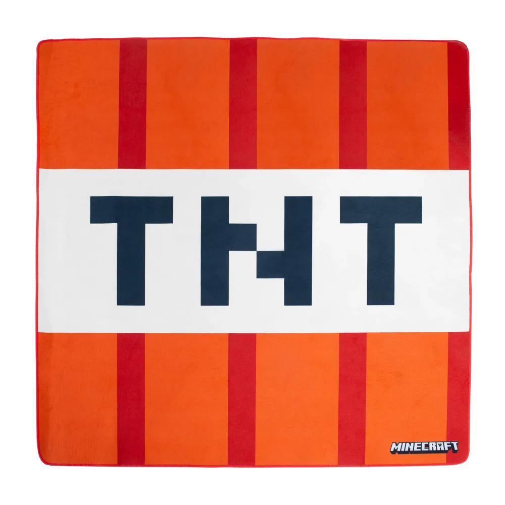 Alfombra 'Minecraft' TNT - 120 x 120 cm - Rojo / Blanco
