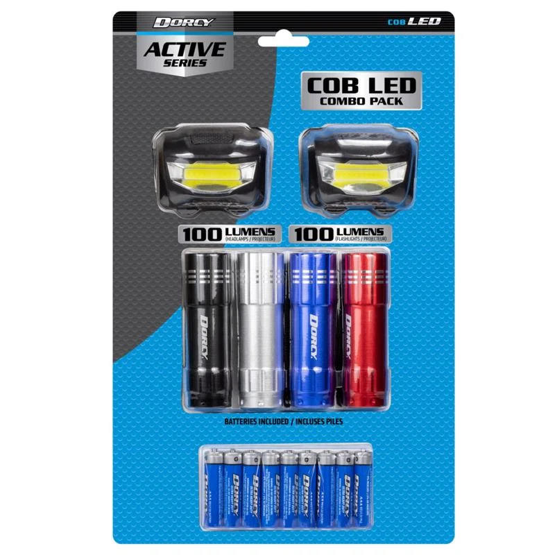 Dorcy Active 100 lm Assorted LED Flashlight/Headlight Combo Pack AAA Battery (Pack 4)