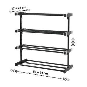Zapatero Extensible de 4 Niveles ABB4US – Organizador de Calzado Metálico