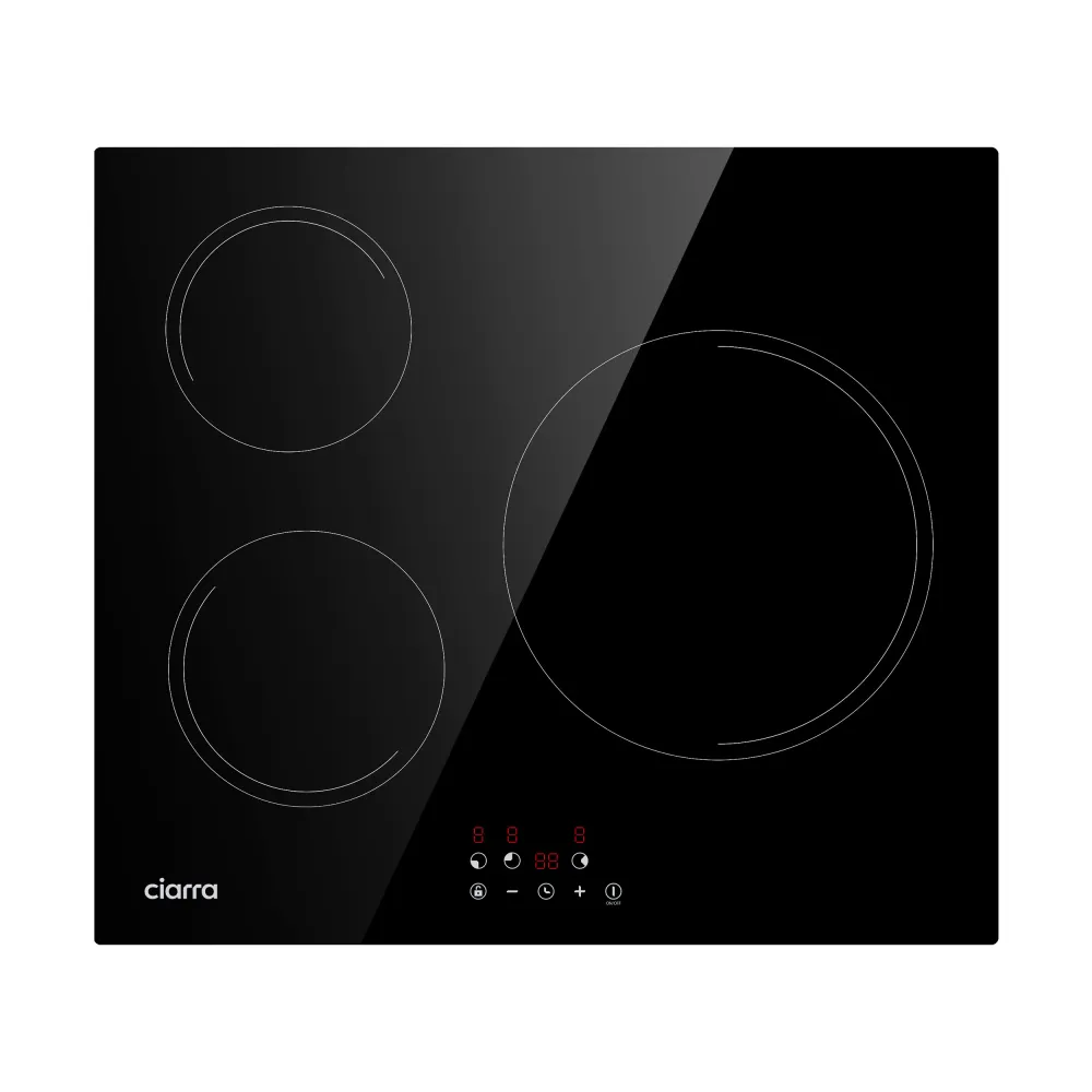 Ciarra 60cm Compact Set: Built- Hood + 3-Zone Induction Hob Black