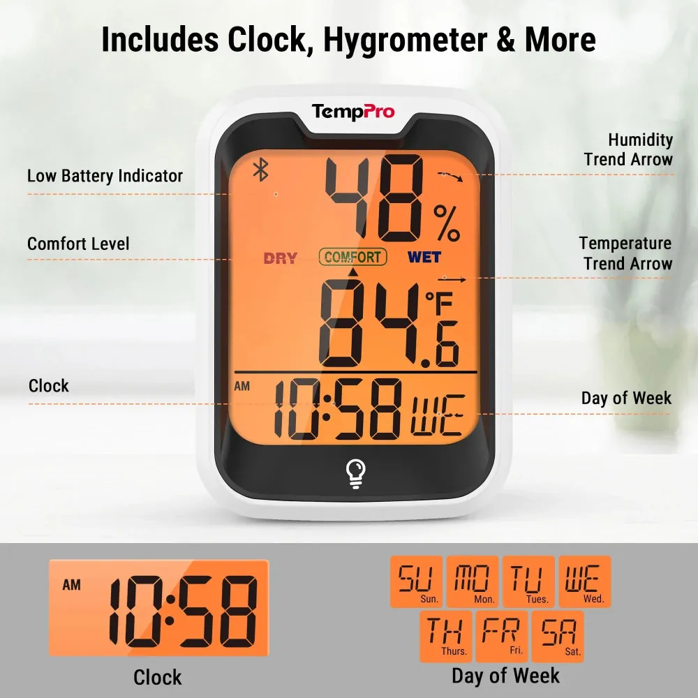 TempPro Hygrometer TP358 & TempPro Hygrometer TP49B 3-Pack ThermoPro