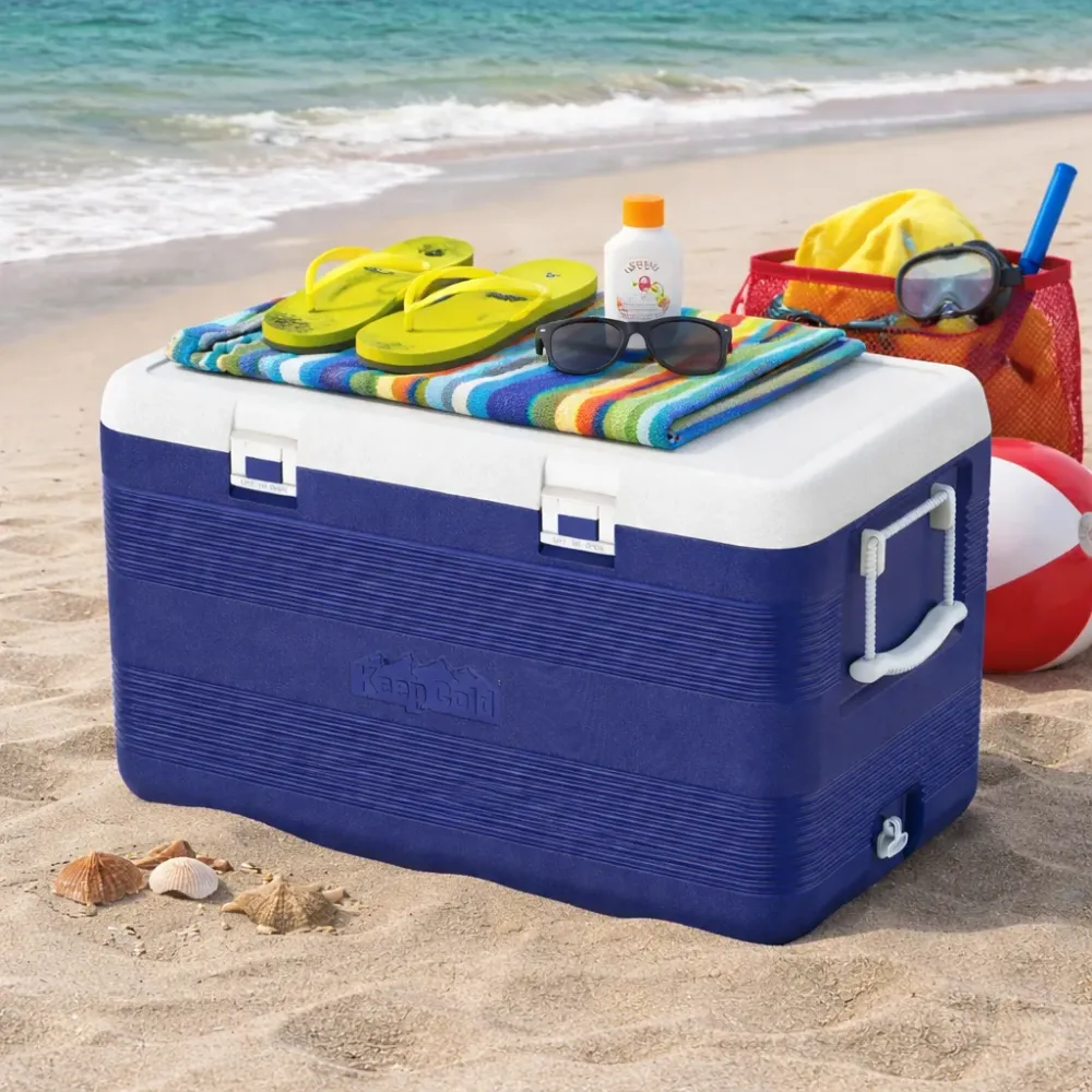 Duramax Deluxe Icebox 100 con aislamiento de PU y asas laterales, azul