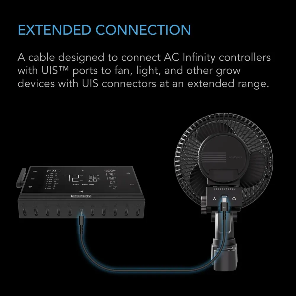 UIS Controller To Device Cable Male-Male | AC Infinity - Cable Adaptador Macho - Macho de 10'