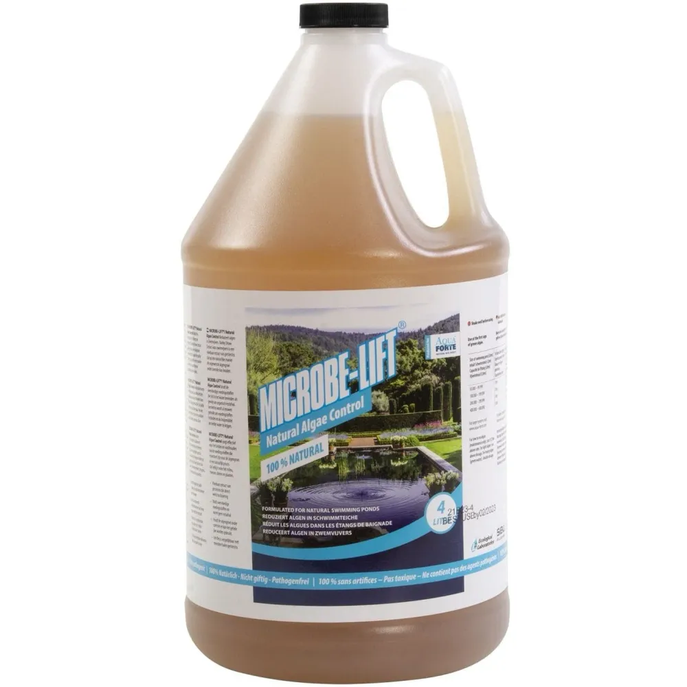 Microbe-Lift Natural Control de Algas 4 litros - Paja de Cebada Líquida - Ideal para Piscina Natural Aquaforte
