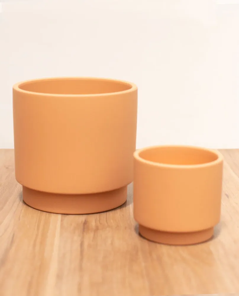 Duo macetero doble base Mostaza