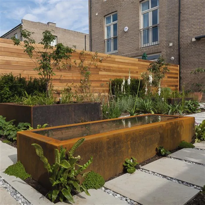 Cuenca de acero corten 300 x 100 x 60CM - 1800L Foudebassin.com