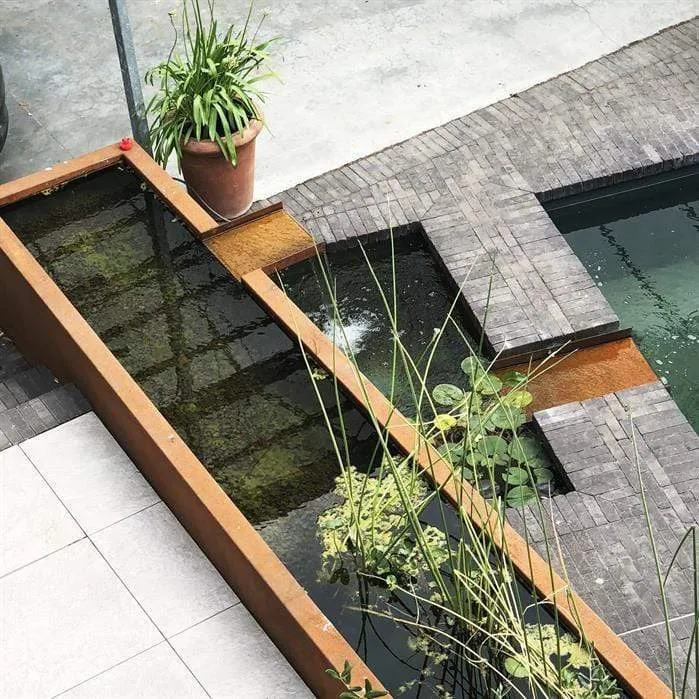 Cuenca de acero corten 300 x 100 x 60CM - 1800L Foudebassin.com
