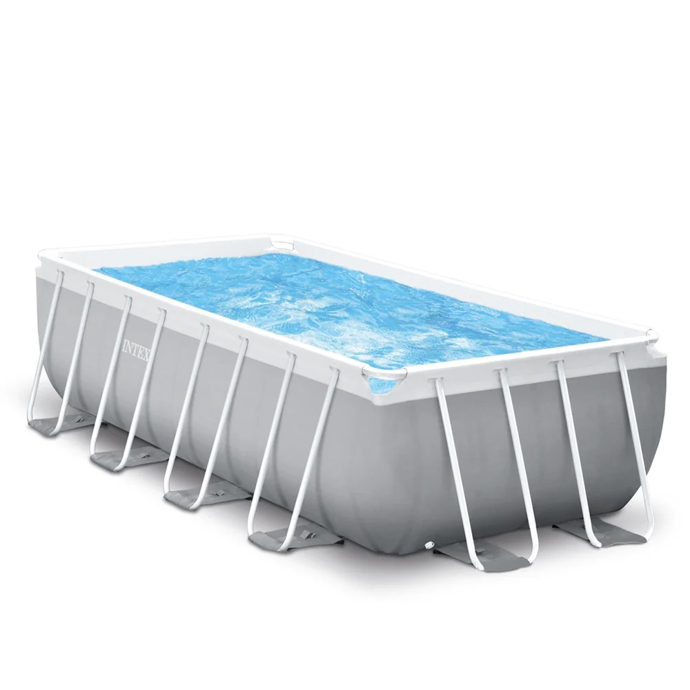 Piscina Estructural Rectangular INTEX Prism Frame, 4m x 2m x 1.22m, 8.418L, con Bomba y Escalera