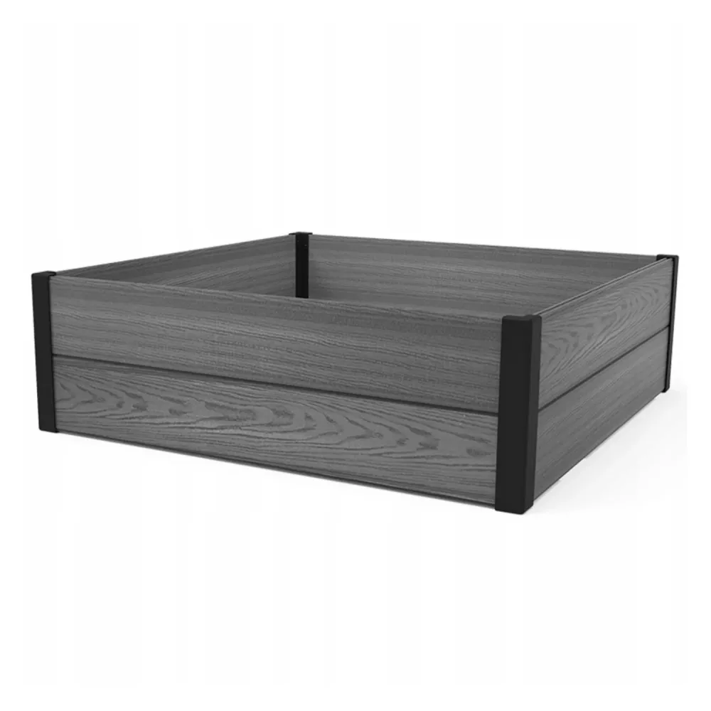 Borde para jardín Keter Maple, plástico, color gris, dimensiones 106 x 106 x 32 cm, resistente las inclemencias meteorológ...