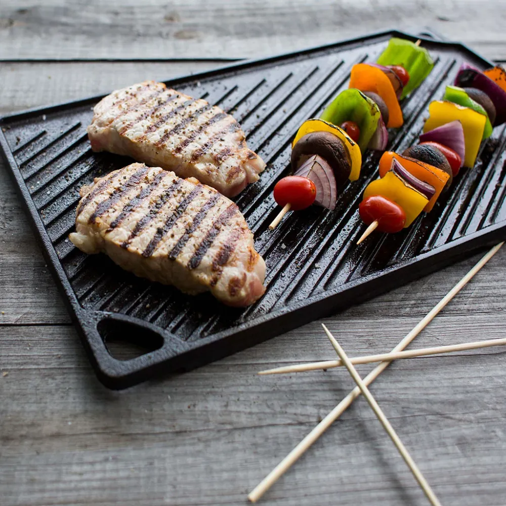 Plancha grill XL Rectangular y Reversible de hierro Lodge