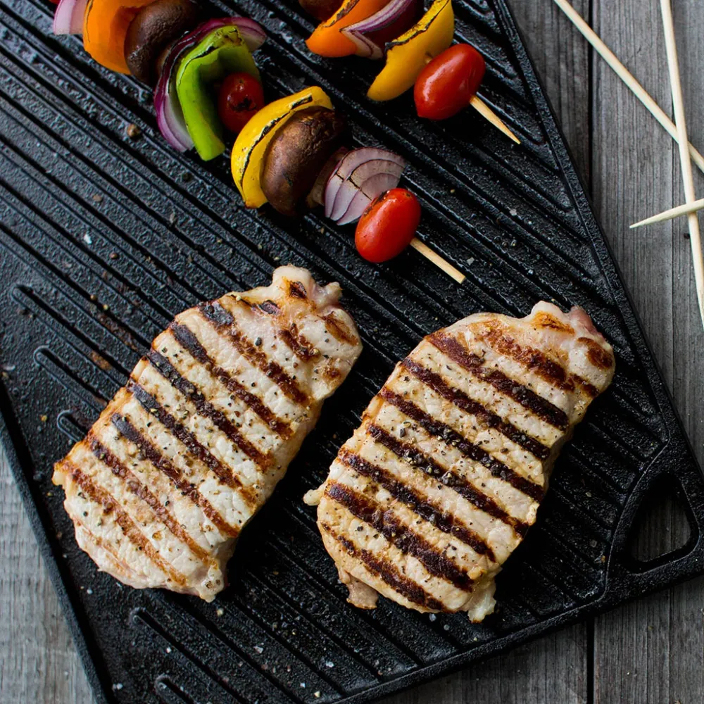 Plancha grill XL Rectangular y Reversible de hierro Lodge
