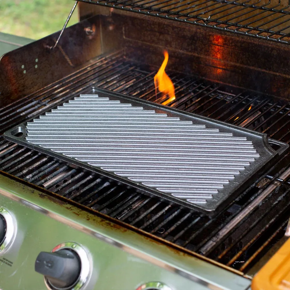 Plancha grill XL Rectangular y Reversible de hierro Lodge