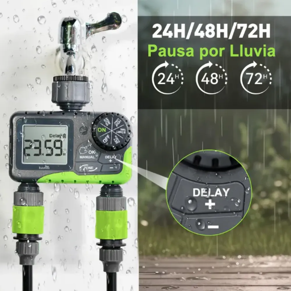 Programador Riego Automatico Digital Ahorro Agua 1,5 Watt