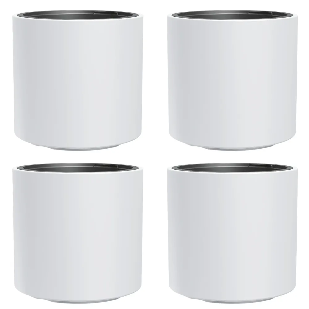 Maceta HEOS resistente heladas, blanca, con inserto, capacidad 31L, mate, DBHER470, 4 piezas Prosperplast