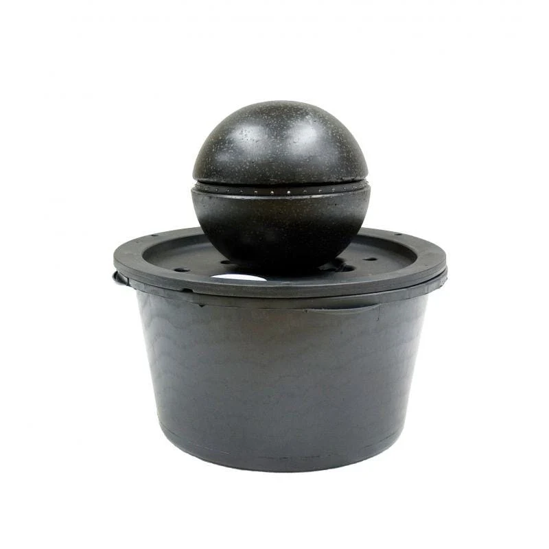 Dubái - Fuente esfera Black Phantom en kit con LED - Ubbink
