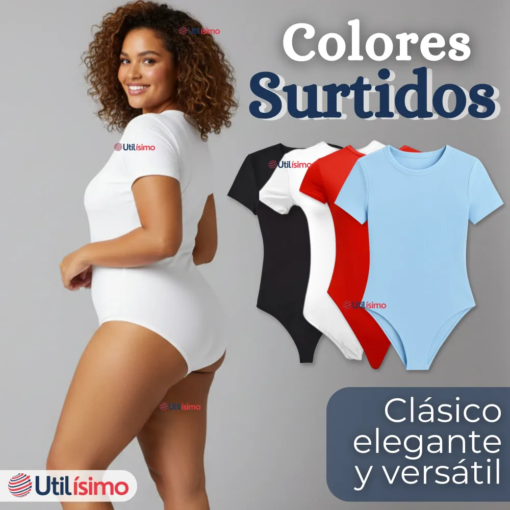 Body Ajustable Moldeador 100% Bambú Cuello Redondo Manga Corta Mujer Colores Surtidos Utilísimo Chile