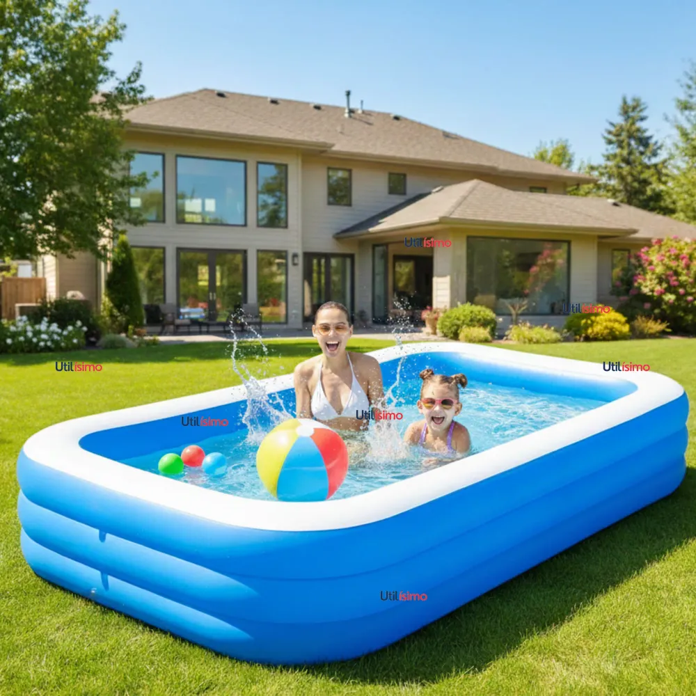 Piscina Inflable Rectangular 260x170x60 CM Color Azul Utilísimo Chile