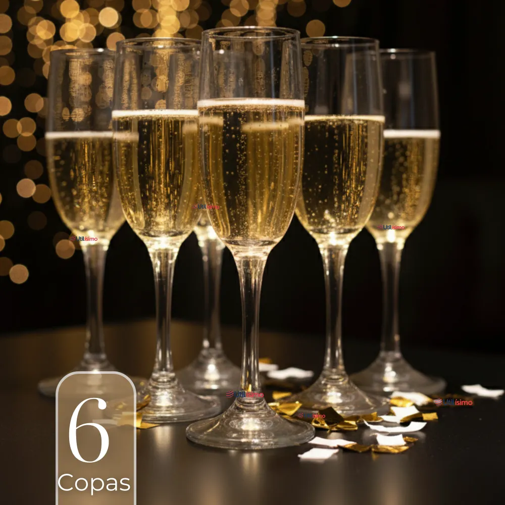 Set de 6 Copas de Champañ Espumante 180 ml Utilísimo Chile