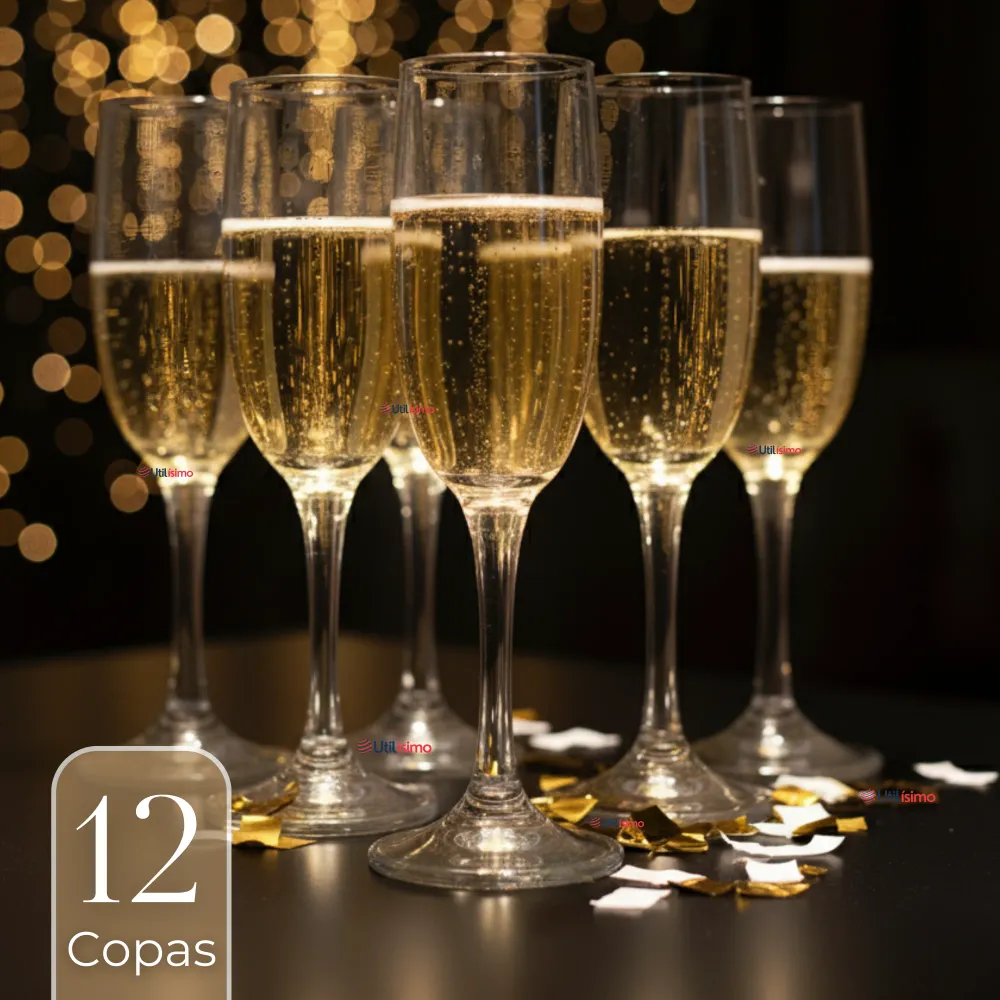 Set de 12 Copas de Champañ Espumante 180 ml Utilísimo Chile