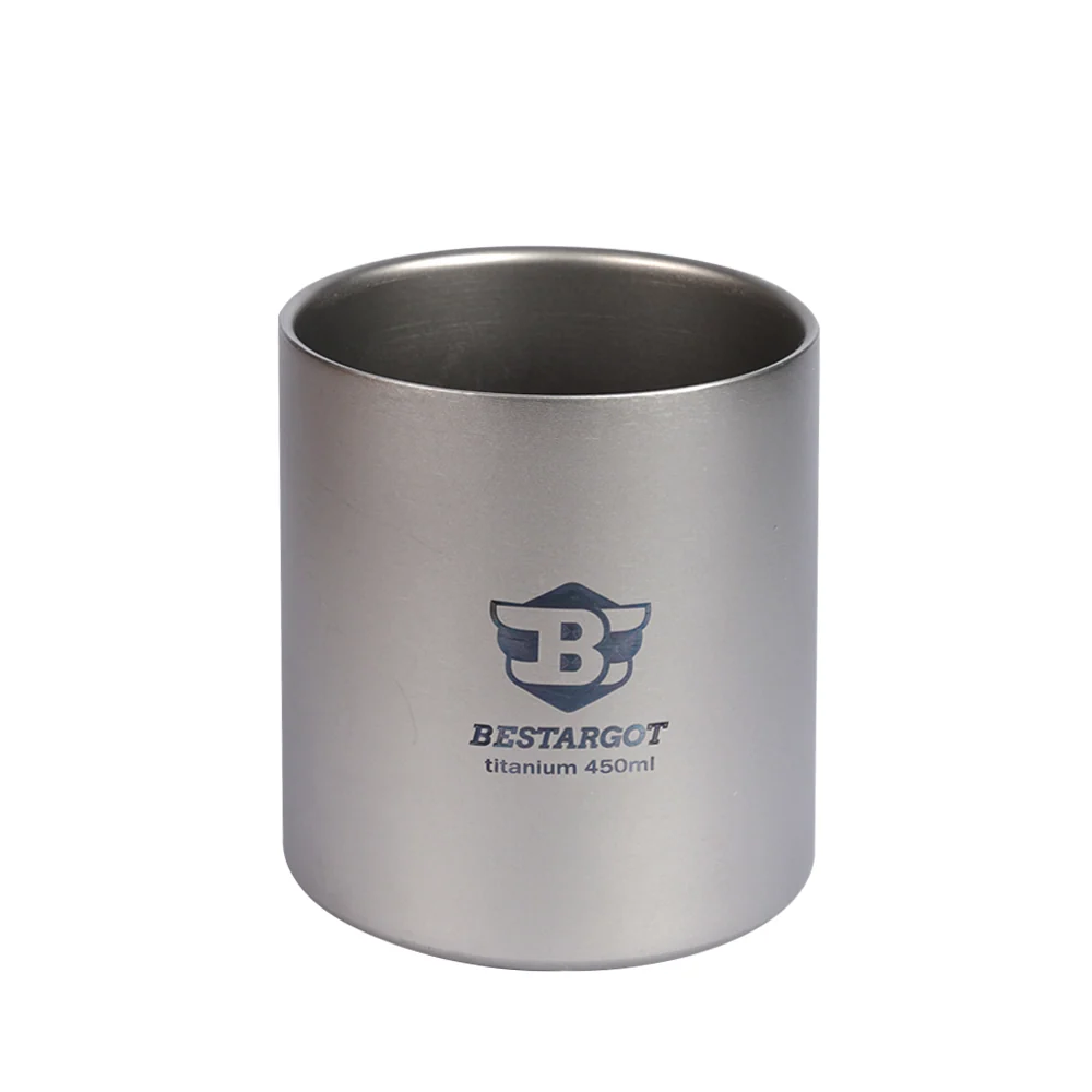 Vaso de doble pared de titanio de 450 ml