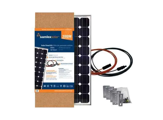 Kit solar de expansión Samlex 100W SSP-100-KIT – Panel monocristalino rígido Samlex America