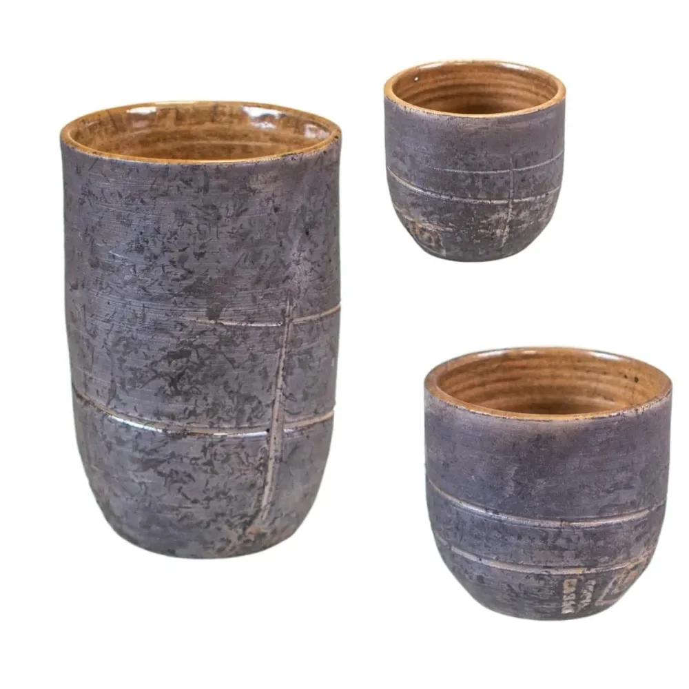 'Lønstrupkoppen' raku 6 cm miel Dorte Visby