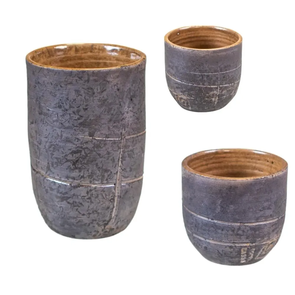 Raku 'Lønstrupkoppen' 8 cm miel Dorte Visby