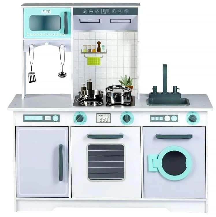 Cocina grande de madera para niños con accesorios
