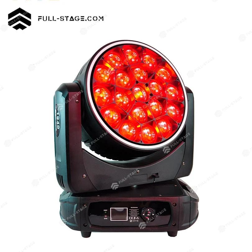 19x40W LED Moving Head Wash Light – RGBW Rotating Mirror