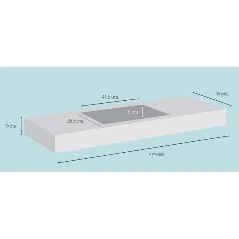 ENCIMERA SAONA + 1 LAVABO + FALDÓN SOLID SURFACE Blanco My Store