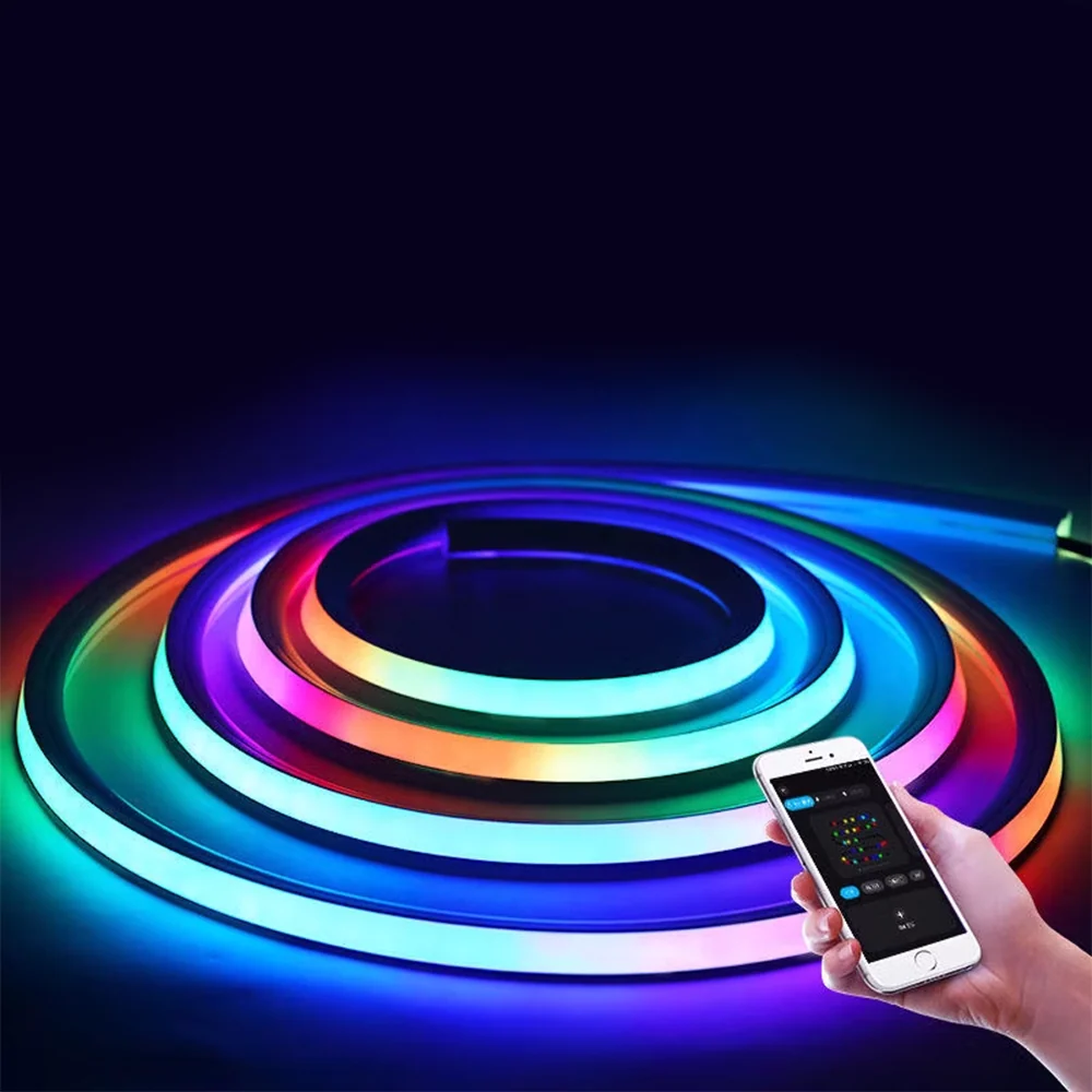 LED RGBIC Addressable Top Bend Flex Neon Light Kit 24V DC 32 ft QAS Lighting LTD