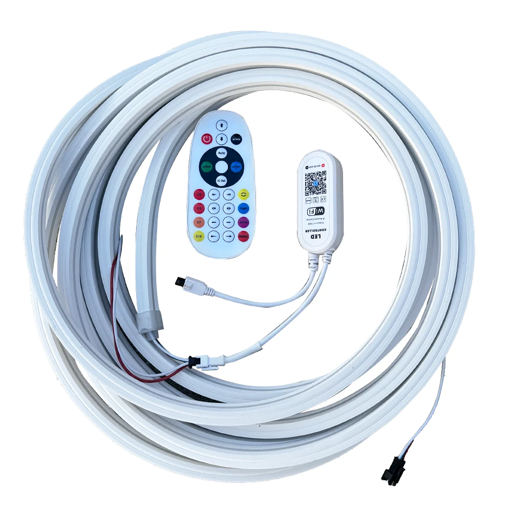 LED RGBIC Addressable Top Bend Flex Neon Light Kit 24V DC 32 ft QAS Lighting LTD