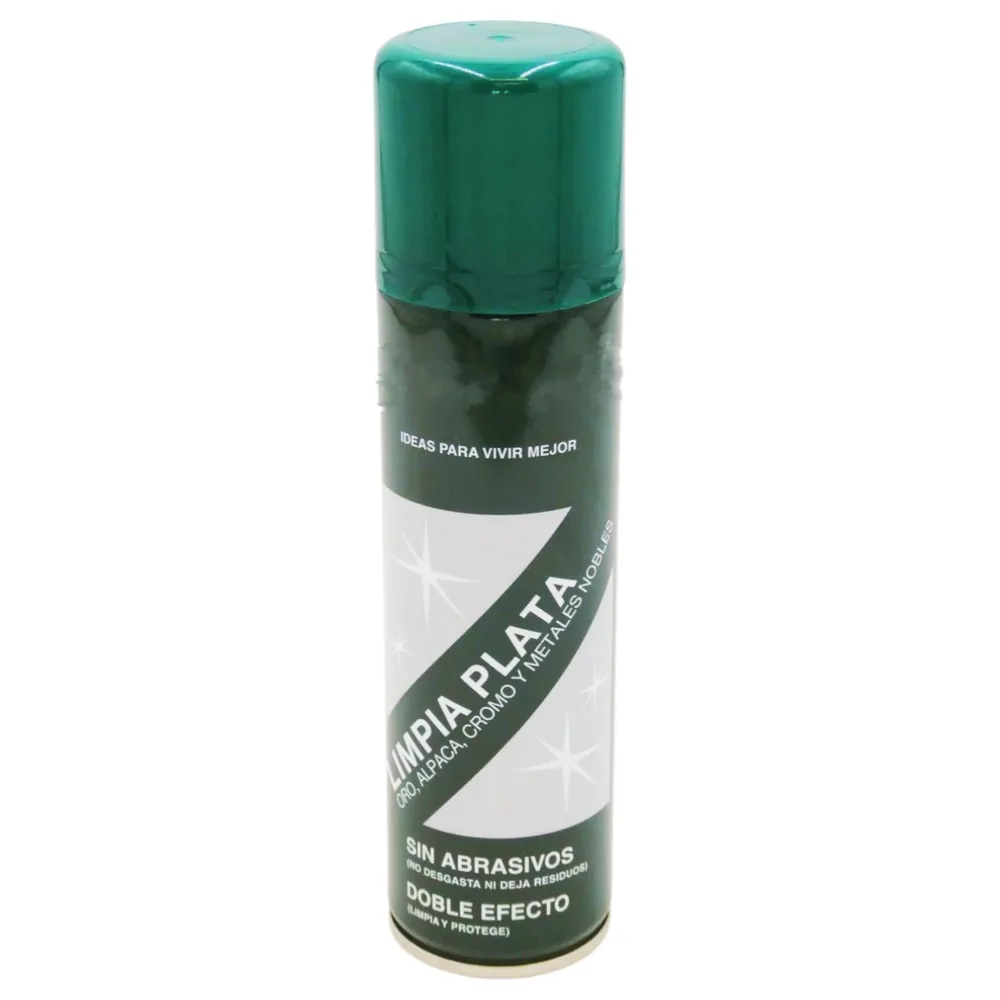 Limpiador de metales nobles en spray con doble efecto, limpiador y protector, con alto poder de eficacia. Limpia Plata, do...