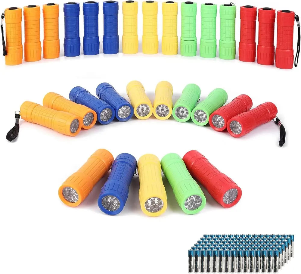 Set 30 Mini Linternas 5 Colores 9 Led Y Pilas Teletiendauy