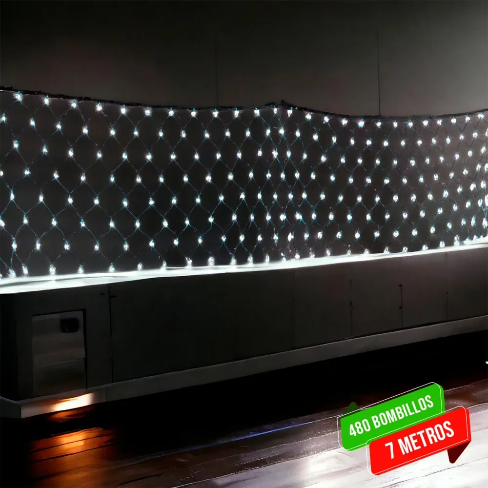 Luces Led Malla 480 Luces Decoración Navidad 7 Metros 2145 Multicolor